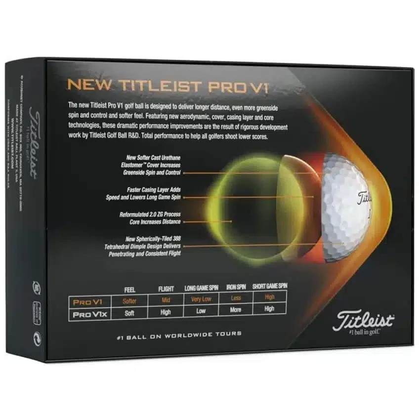 Titleist Pro V1 Yellow Golf Balls 5 Titleist Pro V1 Yellow Golf Balls - Image 3